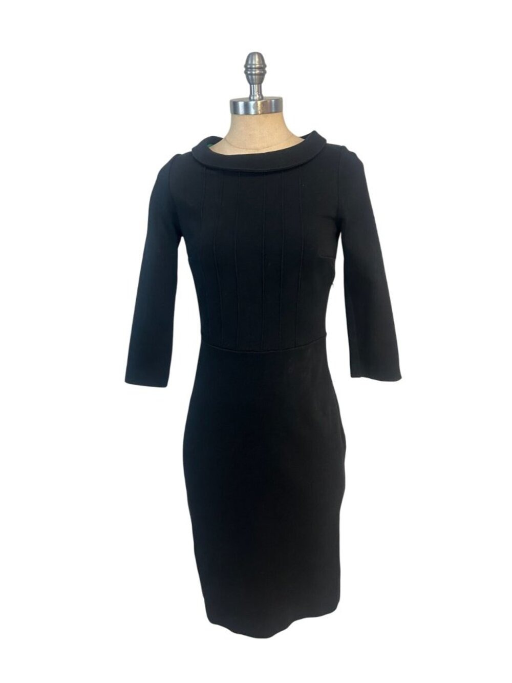 Boden Black 3/4 sleeve Zoe Ponte Dress US 4 L